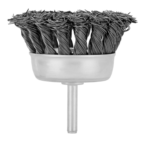 Щетка для дрели, 75 мм, "чашка" со шпилькой, крученая металлическая проволока Matrix по ценам производителя в Челябинске с доставкой по всей России