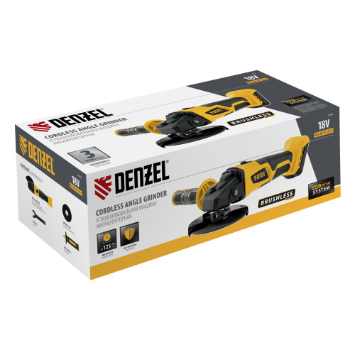 Машина углошлифовальная аккумуляторная бесщет. BLG-IB-18-125-0, Li-ion, 18 В Denzel по ценам производителя в Челябинске с доставкой по всей России