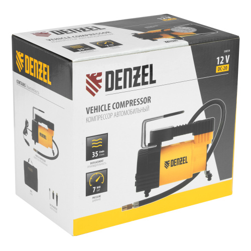 Компрессор автомобильный DС-20,12 В, 7 атм, 35 л/мин Denzel по ценам производителя в Челябинске с доставкой по всей России