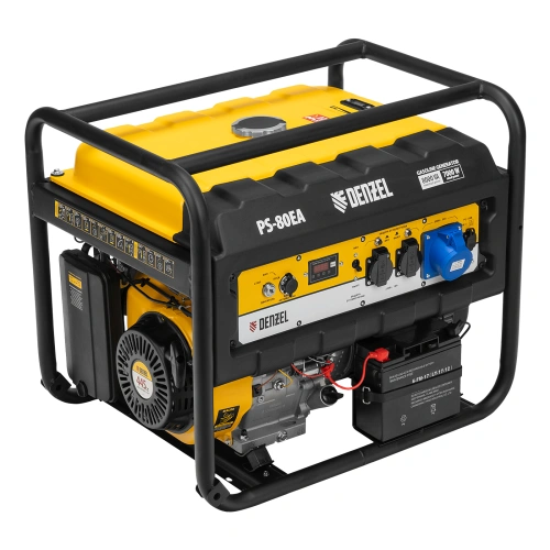 Генератор бензиновый PS 80 EA, 8.0 кВт, 230 В, 25 л, коннектор автоматики, электростартер Denzel по ценам производителя в Челябинске с доставкой по всей России