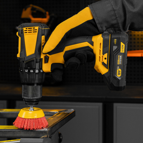 Щетка для дрели, 75 мм, Чашка, со шпилькой, нейлоновая щетина Denzel по ценам производителя в Челябинске с доставкой по всей России