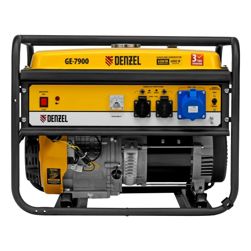 Генератор бензиновый GE 7900, 6.5 кВт, 220 В/50 Гц, 25 л, ручной пуск Denzel по ценам производителя в Челябинске с доставкой по всей России