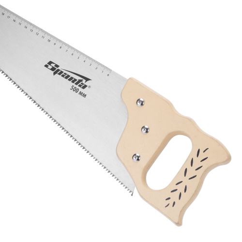 Ножовка по дереву, 400 мм, 7-8 TPI, каленый зуб, линейка, деревянная рукоятка Sparta по ценам производителя в Челябинске с доставкой по всей России