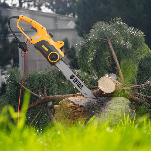 Пила цепная электрическая EDS-2200P, 2.2 кВт,поперечная, шина 45 см, шаг 3/8, паз 1.3 мм, 63 звена Denzel по ценам производителя в Челябинске с доставкой по всей России