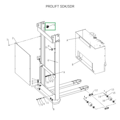 Ролик мачты  для штабелеров SDR/SDK 1,5-2 т по ценам производителя в Челябинске с доставкой по всей России