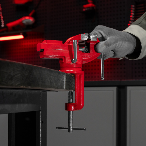 Тиски слесарные, 80 мм, настольные, поворотные, c наковальней MTX по ценам производителя в Челябинске с доставкой по всей России