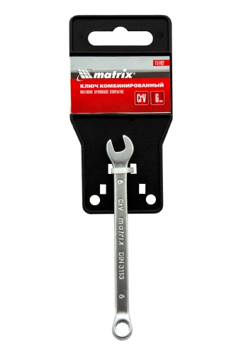 Ключ комбинированный, 6 мм, CrV, матовый хром Matrix по ценам производителя в Челябинске с доставкой по всей России