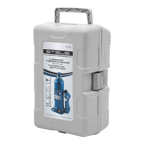 Домкрат гидравлический бутылочный, 6 т, h подъема 207-404 мм, в пластиковом кейсе Stels по ценам производителя в Челябинске с доставкой по всей России