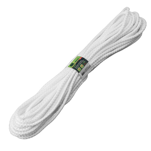 Шнур вязаный полипропиленовый с серд. белый, 7 мм, L 20 м, Сибртех по ценам производителя в Челябинске с доставкой по всей России
