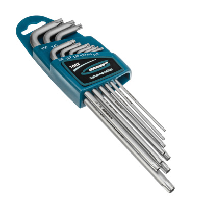 Набор ключей имбусовых Torx -TT, 9 шт: T10-T50, экстра-длинные, S2, сатинированные Gross по ценам производителя в Челябинске с доставкой по всей России