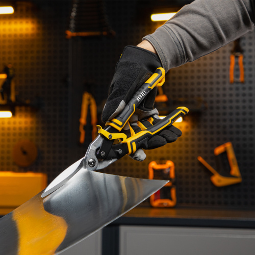 Ножницы по металлу, 315 мм, прямой проходной рез, сталь-CrMo, трехкомпонентные рукоятки Denzel по ценам производителя в Челябинске с доставкой по всей России