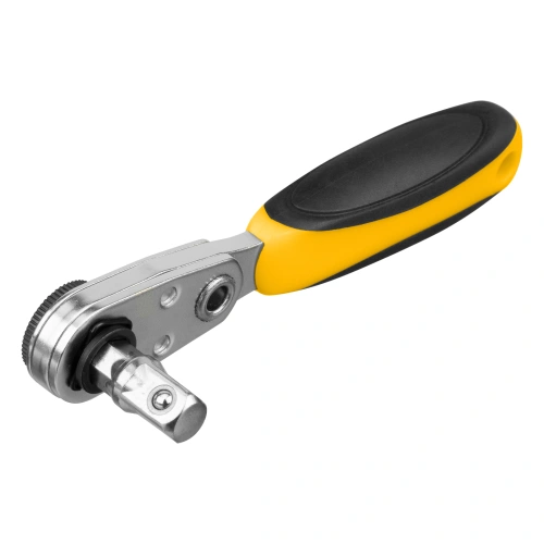 Ключ-трещотка для бит 1/4", 52 зуба, CrMo, адаптер для торцевых головок Denzel по ценам производителя в Челябинске с доставкой по всей России