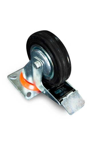 Колесо поворотное резина SCb 42 100 мм с тормозом (N) по ценам производителя в Челябинске с доставкой по всей России