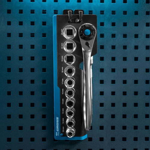 Набор торцевых головок, трещотка 120 зубьев, 1/2", CrV, 12 предметов Gross по ценам производителя в Челябинске с доставкой по всей России