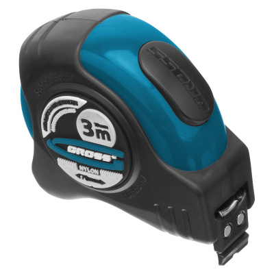 Рулетка "Schlagfest",3 м x 19 мм,магнитный обрезиненный зацеп,двусторонняя шкала,Нейлоновое покрытие,автоматическая фиксация Gross по ценам производителя в Челябинске с доставкой по всей России