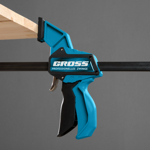 Струбцина реечная, быстрозажимная, пистолетного типа, пошаговый механизм, пластиковый корпус, 900 мм Gross по ценам производителя в Челябинске с доставкой по всей России