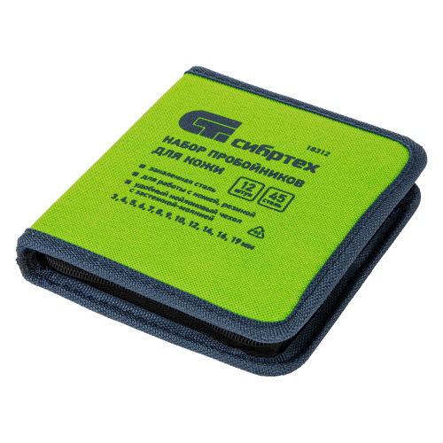 Набор пробойников для кожи 3 4 5 6 7 8 9 10 12 14 16 19 мм, 12 шт, чехол Сибртех по ценам производителя в Челябинске с доставкой по всей России