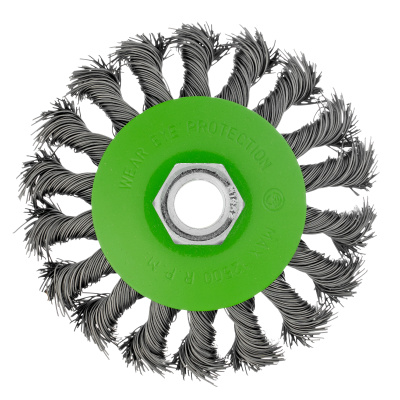 Щетка для УШМ, 100 мм, М14, "тарелка", крученая металлическая проволока Сибртех по ценам производителя в Челябинске с доставкой по всей России