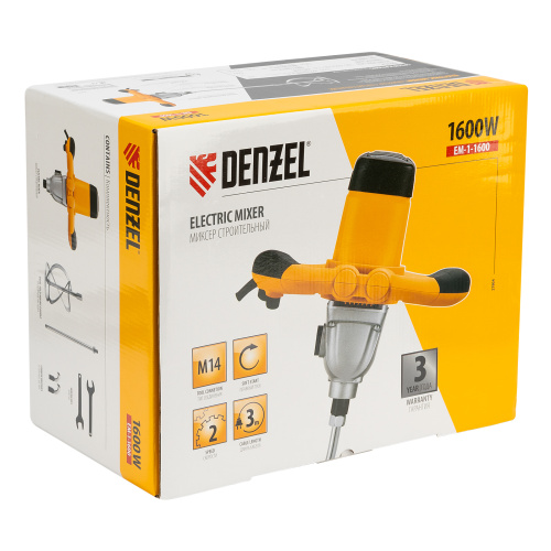 Миксер строительный EM-1-1600, 1600 Вт, 180-460/300-750 об/мин Denzel по ценам производителя в Челябинске с доставкой по всей России
