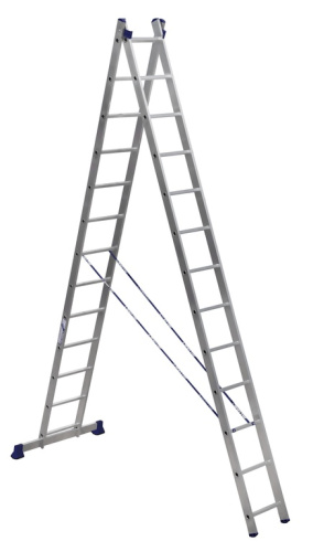 Лестница 2-х секционная алюминиевая 2*13 по ценам производителя в Челябинске с доставкой по всей России