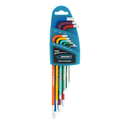 Набор ключей имбусовых Torx -TT, 9 шт: T10-T50, магнит, S2, экстра-длинные, хром/краска 9 шт Gross по ценам производителя в Челябинске с доставкой по всей России