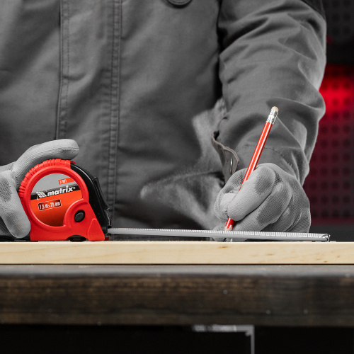 Рулетка Rubber,7,5 м х 25 мм,обрезиненный корпус Matrix по ценам производителя в Челябинске с доставкой по всей России