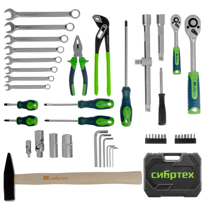 Набор инструментов, 1/2", 1/4", пластиковый кейс 76 предметов Сибртех по ценам производителя в Челябинске с доставкой по всей России
