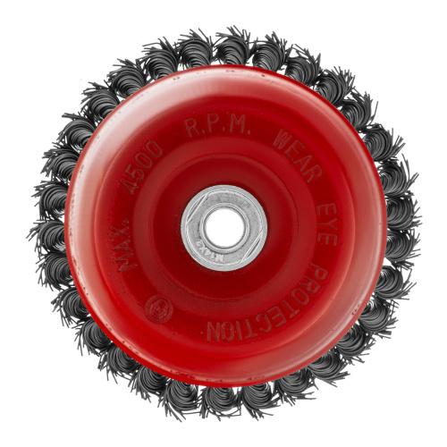 Щетка для УШМ, 150 мм, М14, "чашка", крученая проволока 0.8 мм Matrix по ценам производителя в Челябинске с доставкой по всей России