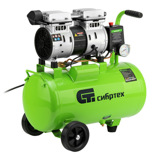 Компрессор безмаслянный малошумный МБ 1100/24,1100 Вт, 24 л, 170 л/мин Сибртех по ценам производителя в Челябинске с доставкой по всей России