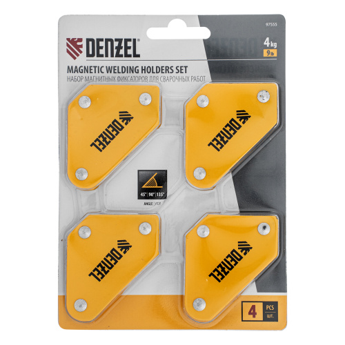 Набор из 4 магнитных фиксаторов для сварочных работ Denzel по ценам производителя в Челябинске с доставкой по всей России