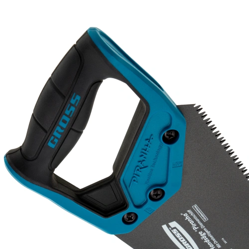 Ножовка по дереву "PIRANHA", 450 мм, 7 TPI, 3D-зуб, тефлоновое покрытие полотна, двухкомпонентная рукоятка Gross по ценам производителя в Челябинске с доставкой по всей России