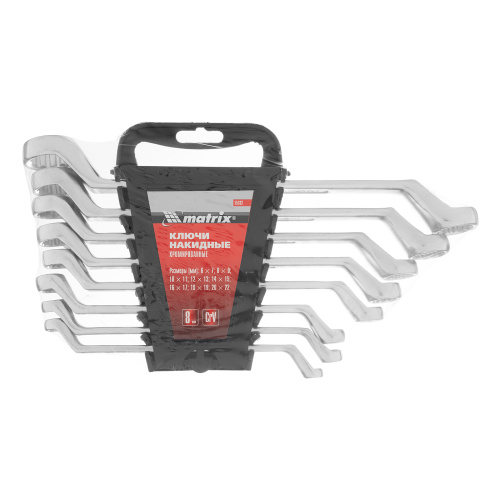 Набор ключей накидных, 6-22 мм, CR-V, 8 шт, полированный хром Matrix по ценам производителя в Челябинске с доставкой по всей России