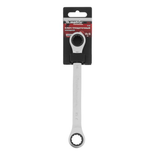 Ключ накидной трещоточный, 14 х 15 мм, CrV, зеркальный хром Matrix Professional по ценам производителя в Челябинске с доставкой по всей России