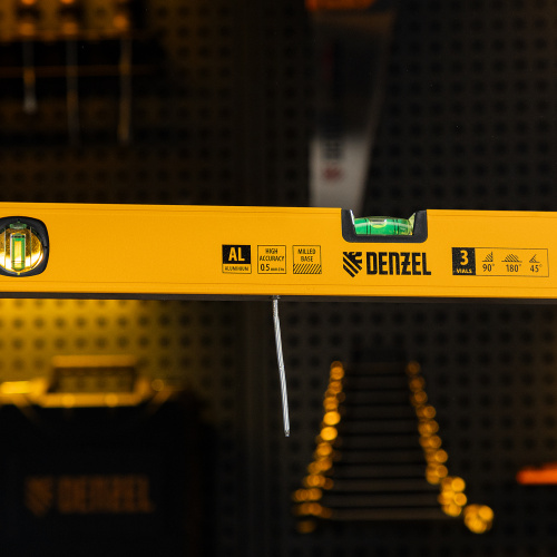 Уровень алюминиевый, магнит, фрезерованный, 3 глазка (1 зеркал.) 0,5 мм/м, 600 мм Denzel по ценам производителя в Челябинске с доставкой по всей России