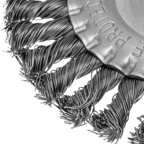 Щетка для УШМ 150 мм, посадка 22.2 мм, плоская, крученая металлическая проволока Сибртех по ценам производителя в Челябинске с доставкой по всей России