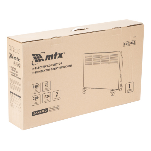 Конвектор электрический КМ-1500.2, 230 В, 1500 Вт, X-образный нагреватель, колеса, термостат MTX по ценам производителя в Челябинске с доставкой по всей России