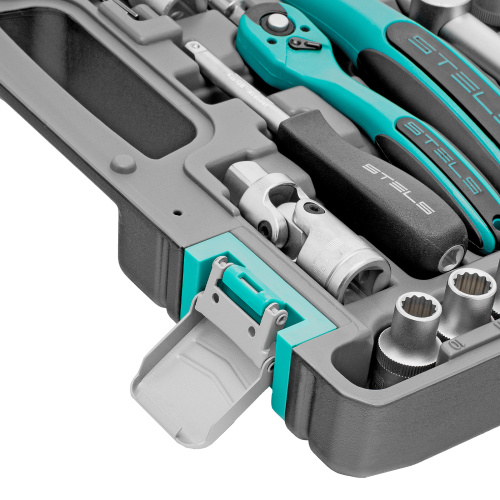 Набор инструментов 1/2", 1/4", CrV, 12 гранные головки, пластиковый кейс, 94 предмета Stels по ценам производителя в Челябинске с доставкой по всей России