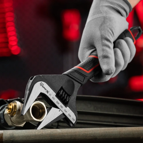 Ключ разводной, тонкие губки, фосфатированный, двухкомпонентная рукоятка, 300 мм, PRO Matrix по ценам производителя в Челябинске с доставкой по всей России