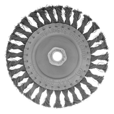 Щетка для УШМ 150 мм, М14, плоская, крученая проволока 0.35 мм Matrix по ценам производителя в Челябинске с доставкой по всей России