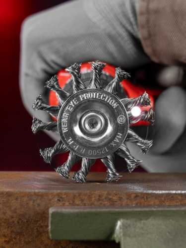 Щетка для дрели, 75 мм, плоская со шпилькой, крученая металлическая проволока Matrix по ценам производителя в Челябинске с доставкой по всей России