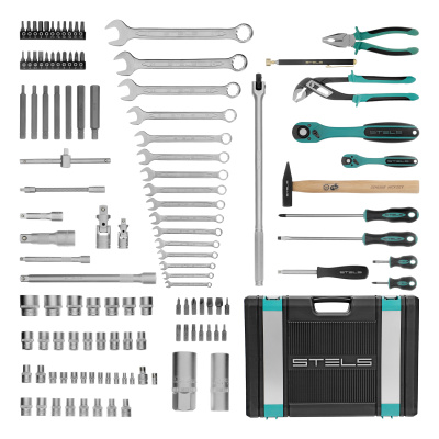 Набор инструментов, 1/4", 1/2", Cr-V, S2, усиленный кейс, 119 предметов Stels по ценам производителя в Челябинске с доставкой по всей России