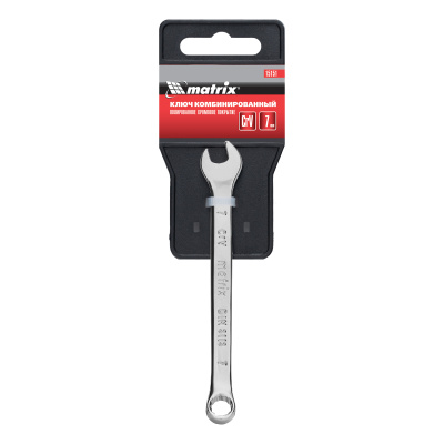 Ключ комбинированный, 7 мм, CrV, полированный хром Matrix по ценам производителя в Челябинске с доставкой по всей России