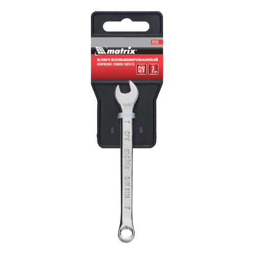 Ключ комбинированный, 7 мм, CrV, полированный хром Matrix по ценам производителя в Челябинске с доставкой по всей России