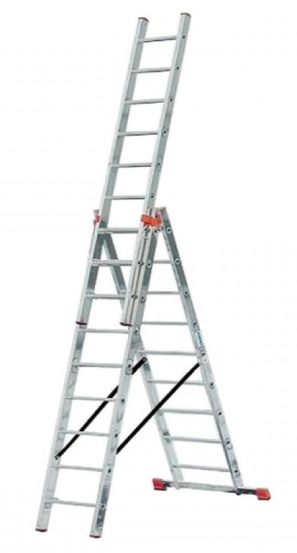 Лестница 3-х секционная алюминиевая 3*9 по ценам производителя в Челябинске с доставкой по всей России