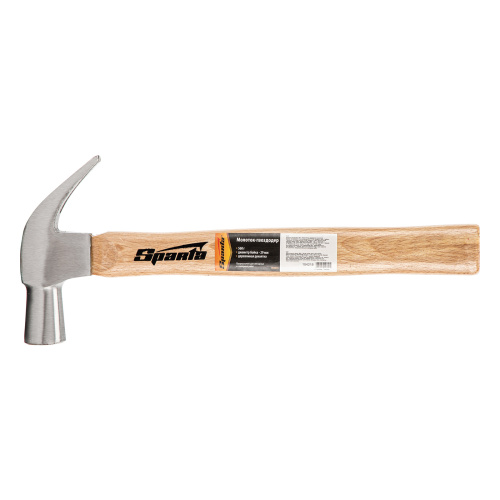 Молоток-гвоздодер, 560 г, боек 29 мм, деревянная рукоятка Sparta по ценам производителя в Челябинске с доставкой по всей России
