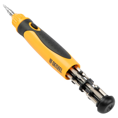 Отвертка реверсивная, механизм SmartPush mini 11 шт, CrMo Denzel по ценам производителя в Челябинске с доставкой по всей России