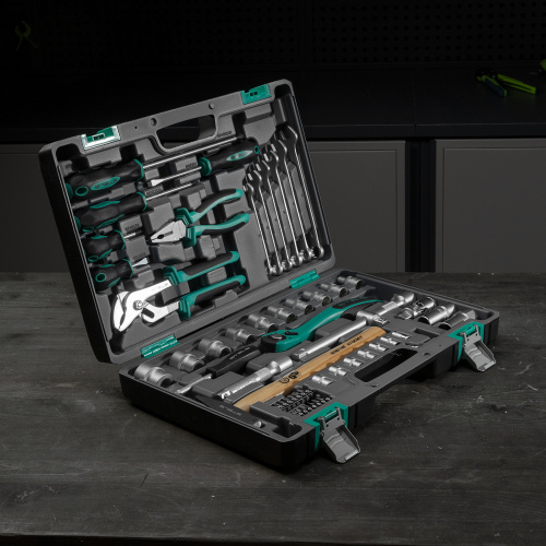 Набор инструментов, 1/2", Cr-V, S2, усиленный кейс, 58 предметов Stels по ценам производителя в Челябинске с доставкой по всей России