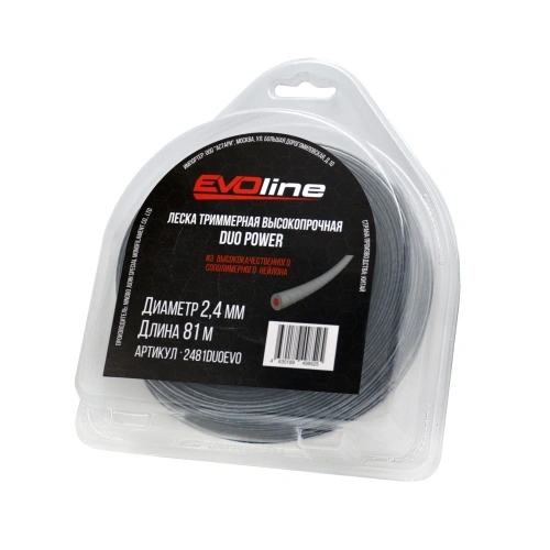 Леска (корд) триммерная EVOline DUO POWER (2.4 мм, 81 метр) по ценам производителя в Челябинске с доставкой по всей России