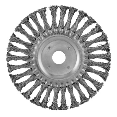 Щетка для УШМ 175 мм, посадка 22.2 мм, плоская, крученая металлическая проволока Сибртех по ценам производителя в Челябинске с доставкой по всей России