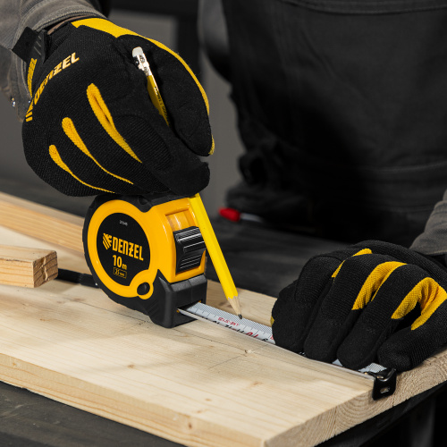 Рулетка 10м х 25мм, двухкомп. корпус, кнопка-пауза Denzel по ценам производителя в Челябинске с доставкой по всей России